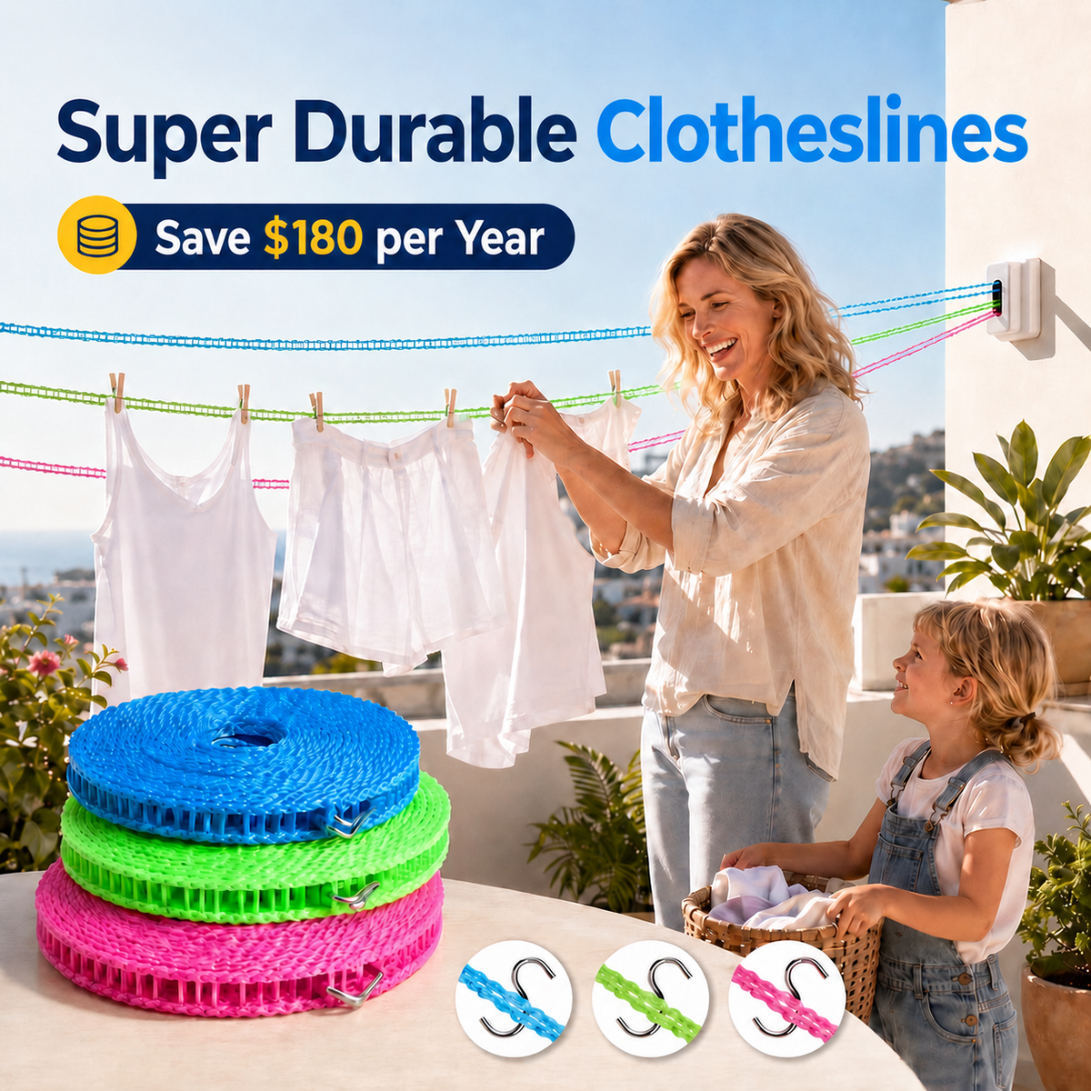 ⌛ 50% OFF! 🏠🚫 No Drills, No Wall Damage! Space-Saving Portable Drying Rack for Balcony, Bathroom & Outdoor Use (offer)