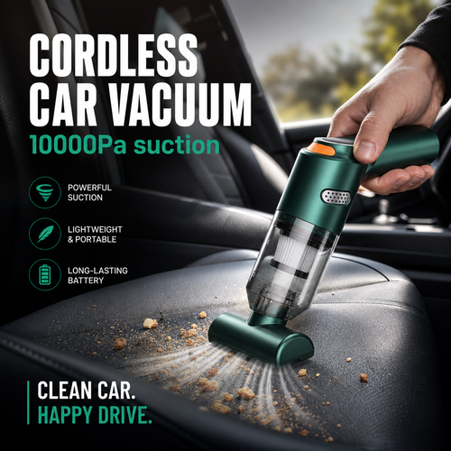 Cordless Car Vacuum – 10000Pa Suction & 4000mAh Battery(OFFER)