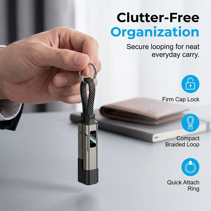 🔥 4-in-1 Digital Display Keychain Charging Cable (offer)
