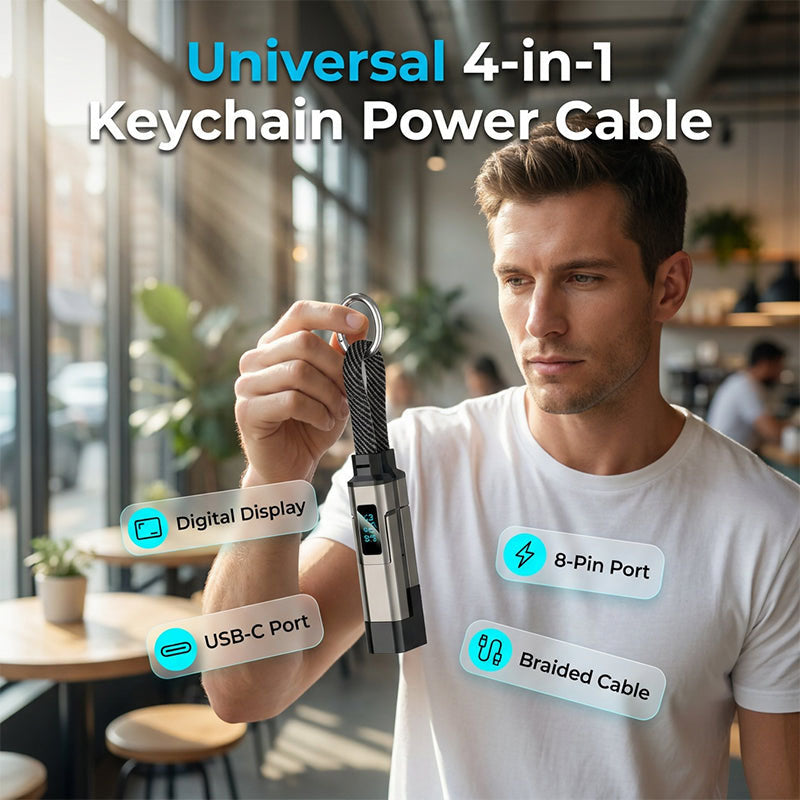 🔥 4-in-1 Digital Display Keychain Charging Cable (offer)