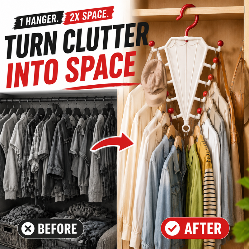 🥳2026 HOT SALE🎉Multi-Functional V-Shaped Double Sided Hanger Storage Rack