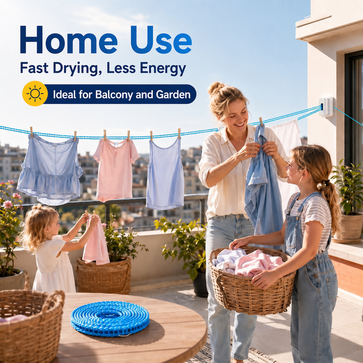 ⌛ 50% OFF! 🏠🚫 No Drills, No Wall Damage! Space-Saving Portable Drying Rack for Balcony, Bathroom & Outdoor Use (offer)