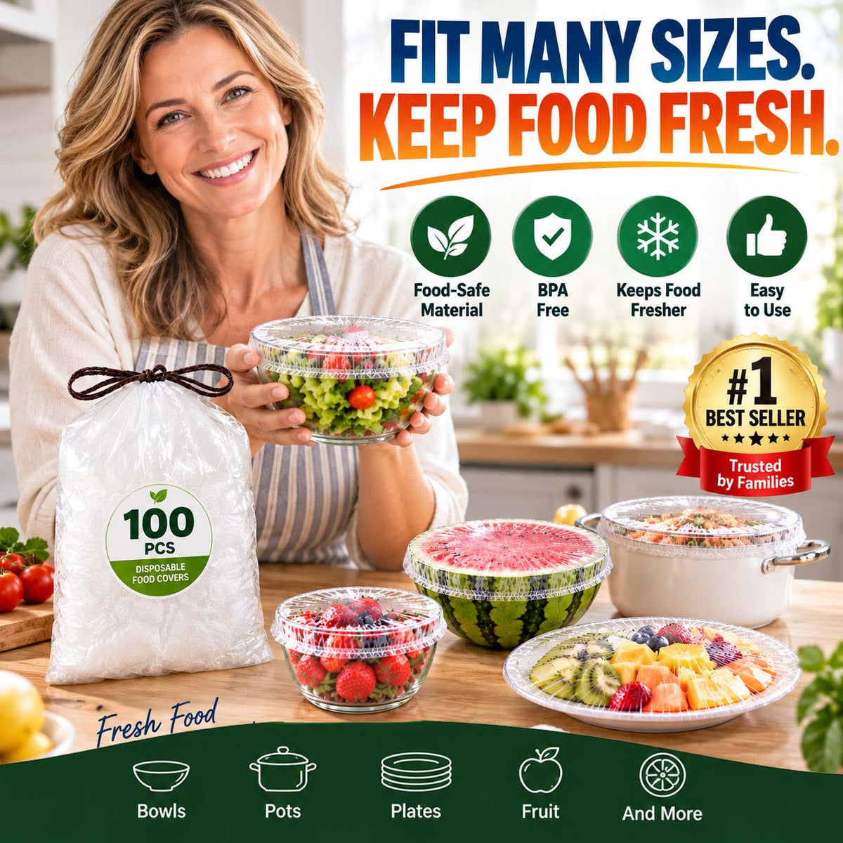 🔥Disposable Stretch Food Covers for Bowls & Plates (Copy)