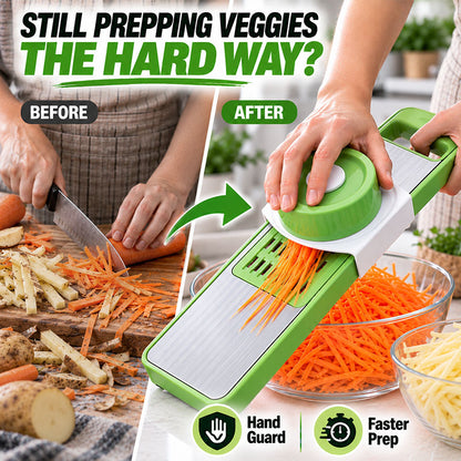 Next-Gen 100% Hand-Safe Mandoline Slicer — Zero Waste Garlic & Veggie Prep Tool