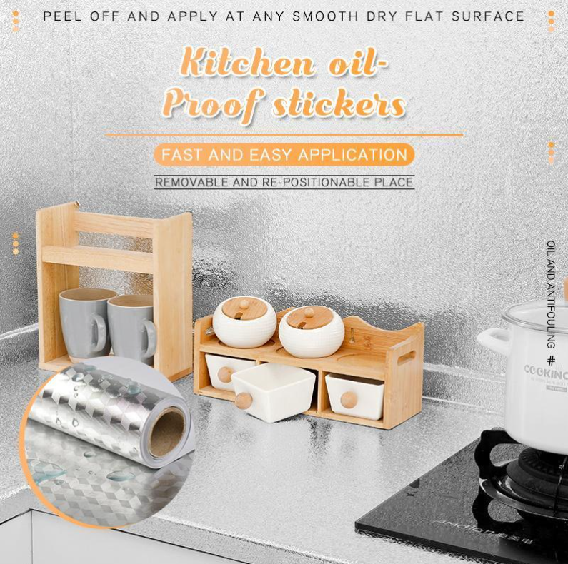 🛡️68% OFF! 🍳 Kitchen Oil-Proof Stickers – Removable Self-Adhesive Cabinet 🌟