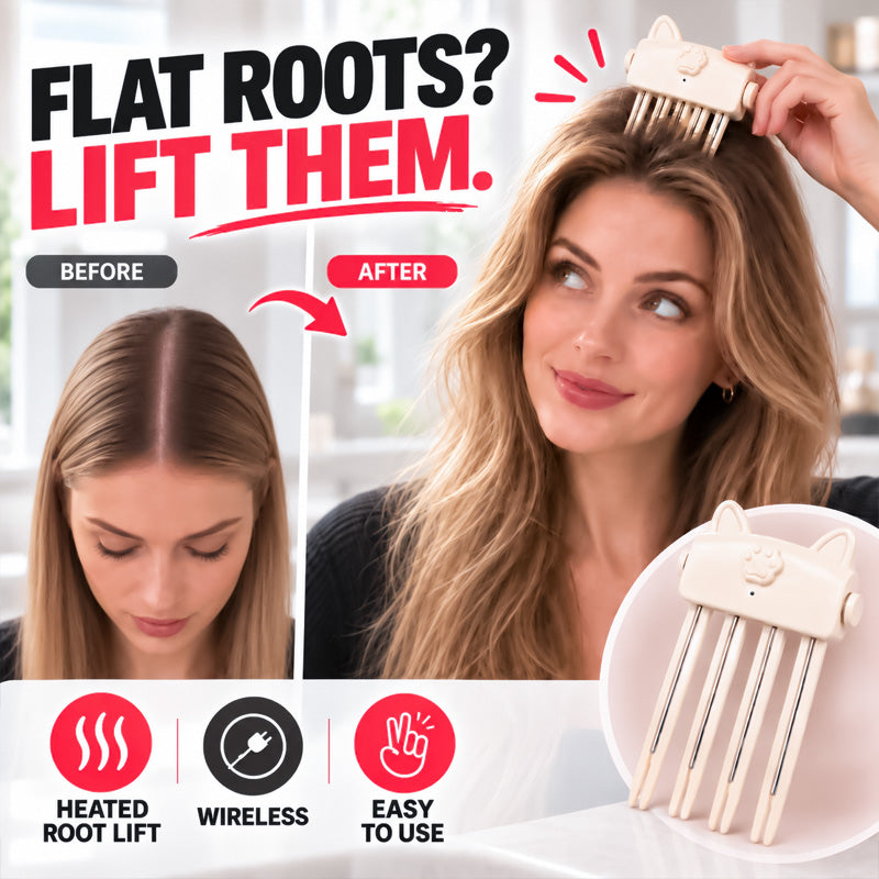 🎉48K+ Sold 💇 Wireless Heated Volumizing Root Lift Clip, Portable Travel Hair Styling Tool for Flat Fine Hair