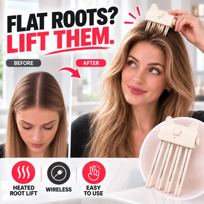 🎉48K+ Sold 💇 Wireless Heated Volumizing Root Lift Clip, Portable Travel Hair Styling Tool for Flat Fine Hair