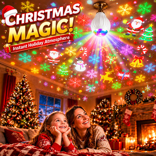 🎄HOT SALE 46% OFF💡Rotating Christmas Projector — Bulb Turn Your Room Into A Christmas Wonderland In 1 Sec! 🎅