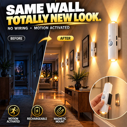 Smart RGB Motion Sensor Wall Light – Magnetic & Rechargeable Atmosphere Lamp