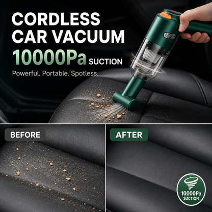 Cordless Car Vacuum – 10000Pa Suction & 4000mAh Battery(OFFER)