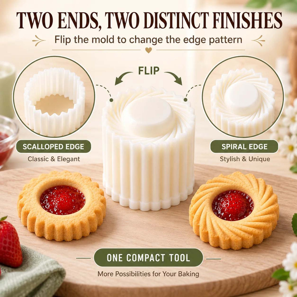 Creative Double-Ended Pastry Mold-2-in-1 Mooncake Cookie Press (OFFER)