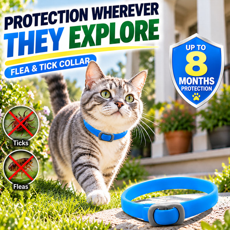 🐾 Natural Essential Oil Pet Pest Repellent Collar 🦟Safe Flea & Tick Protection for Dogs & Cats 💚