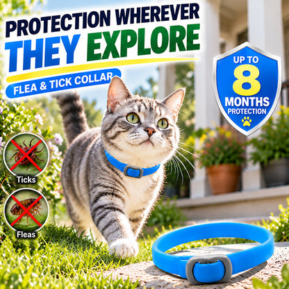 🐾 Natural Essential Oil Pet Pest Repellent Collar 🦟Safe Flea & Tick Protection for Dogs & Cats 💚