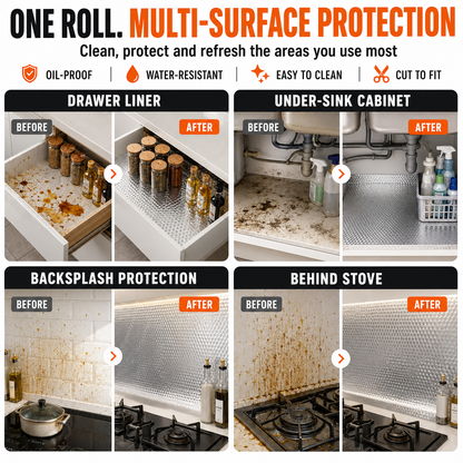 🛡️68% OFF! 🍳 Kitchen Oil-Proof Stickers – Removable Self-Adhesive Cabinet 🌟