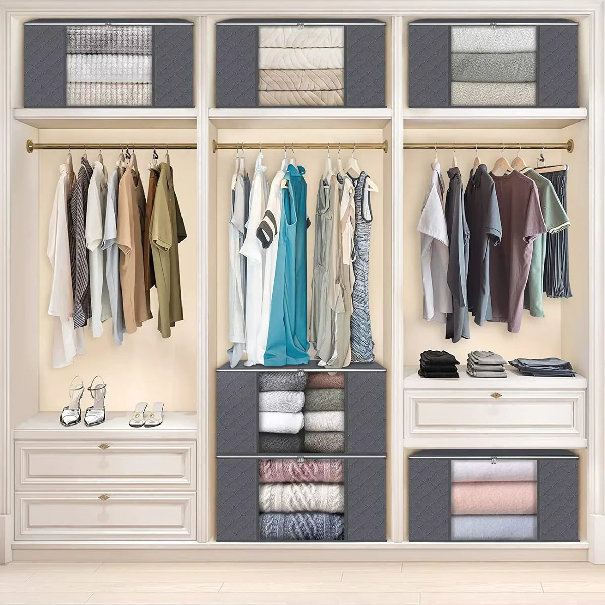 🔥2026 HOT SALE🔥Large Stackable Closet Storage Bags for Clothes & Comforters📦