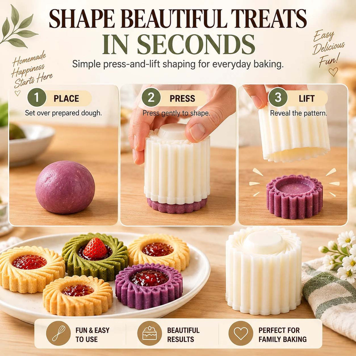 Creative Double-Ended Pastry Mold-2-in-1 Mooncake Cookie Press (OFFER)