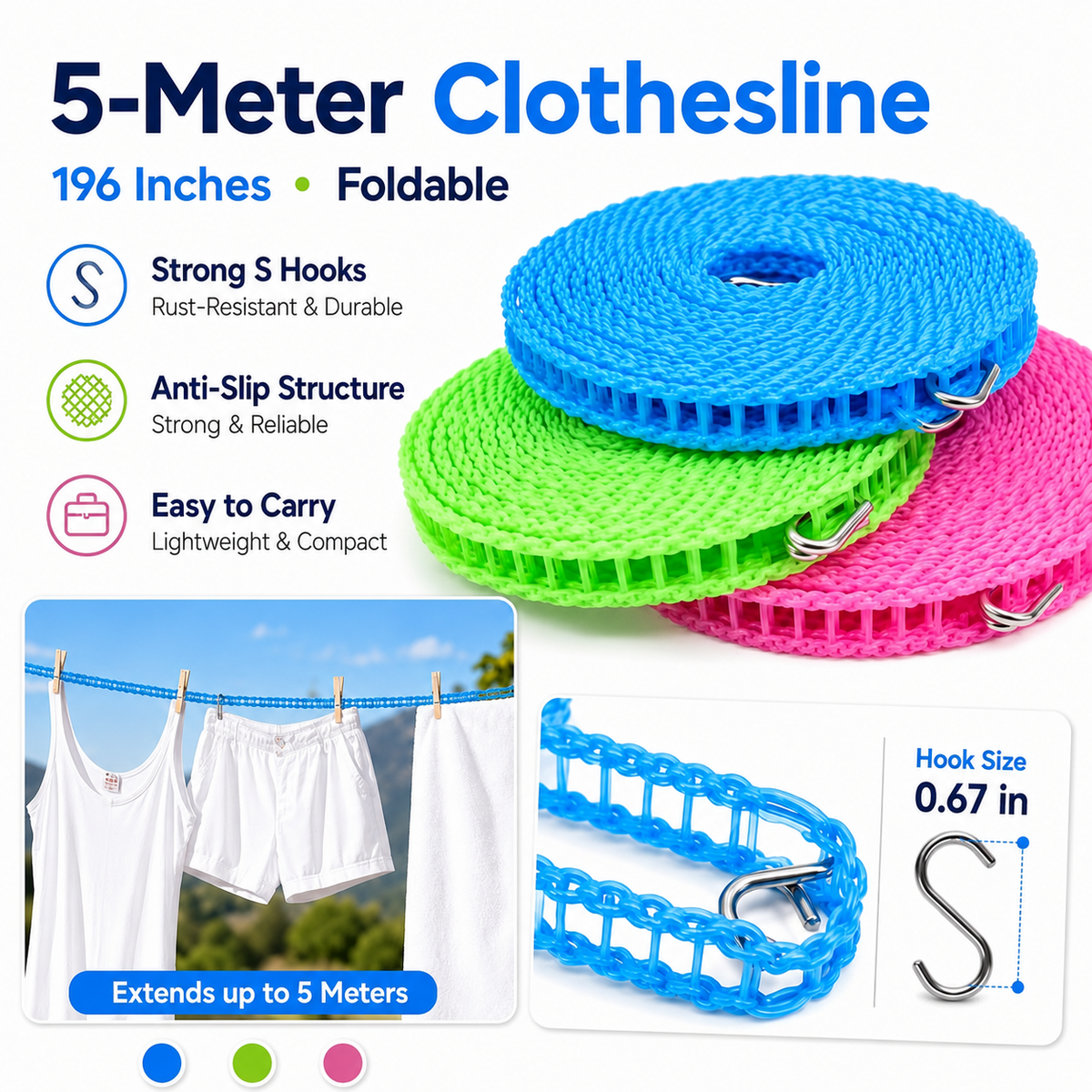 ⌛ 50% OFF! 🏠🚫 No Drills, No Wall Damage! Space-Saving Portable Drying Rack for Balcony, Bathroom & Outdoor Use (offer)