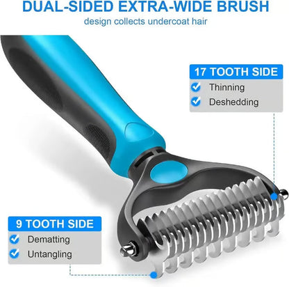 2-in-1 Pet Dematting & Deshedding Brush