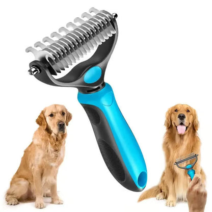 2-in-1 Pet Dematting & Deshedding Brush
