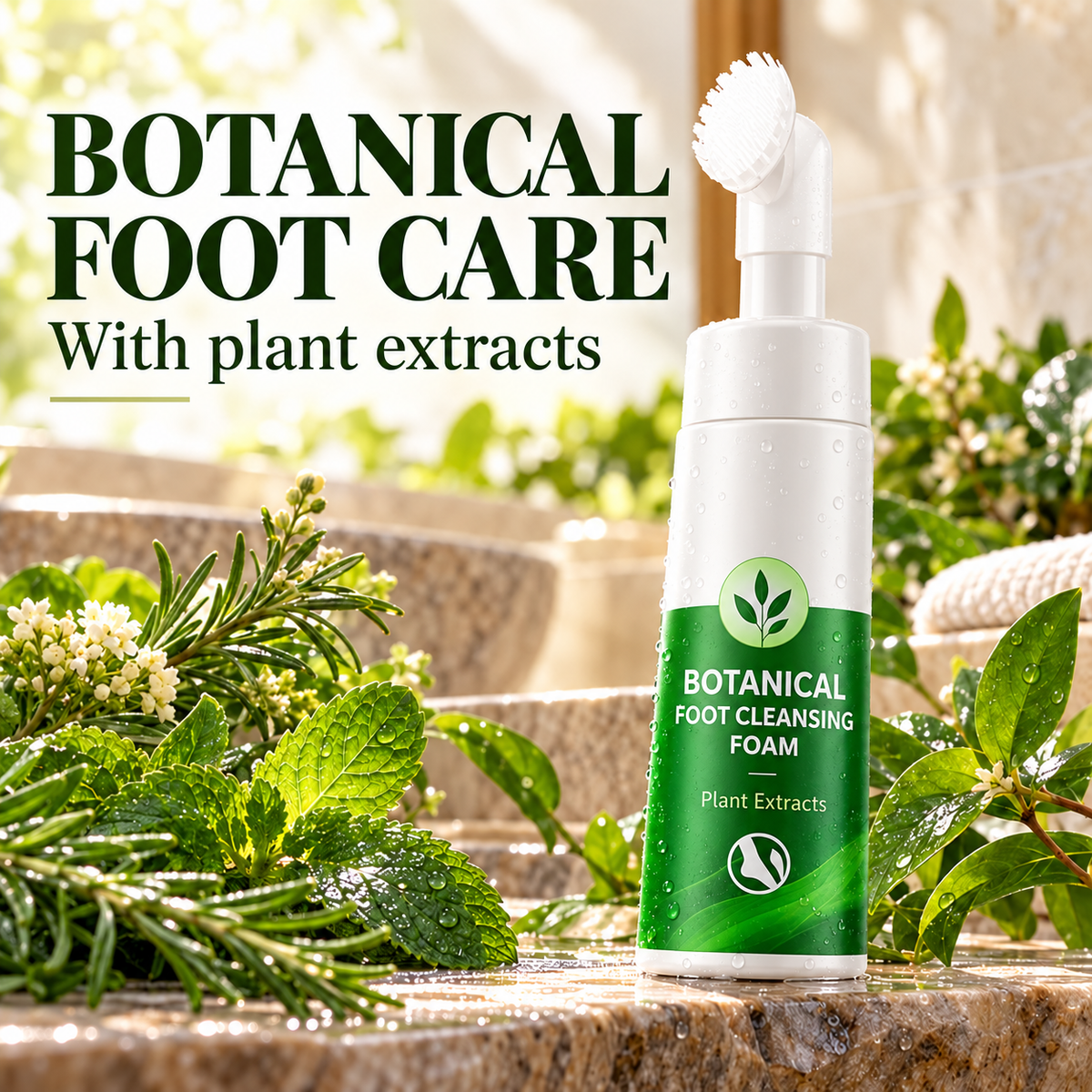 Botanical Foaming Foot Wash with Built-In Scrub Brush(offer)