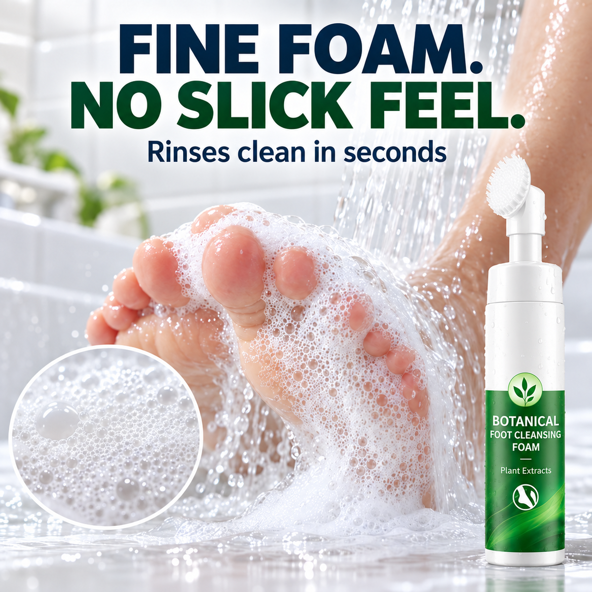 Botanical Foaming Foot Wash with Built-In Scrub Brush(offer)