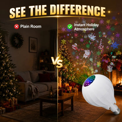 🎄HOT SALE 46% OFF💡Rotating Christmas Projector — Bulb Turn Your Room Into A Christmas Wonderland In 1 Sec! 🎅