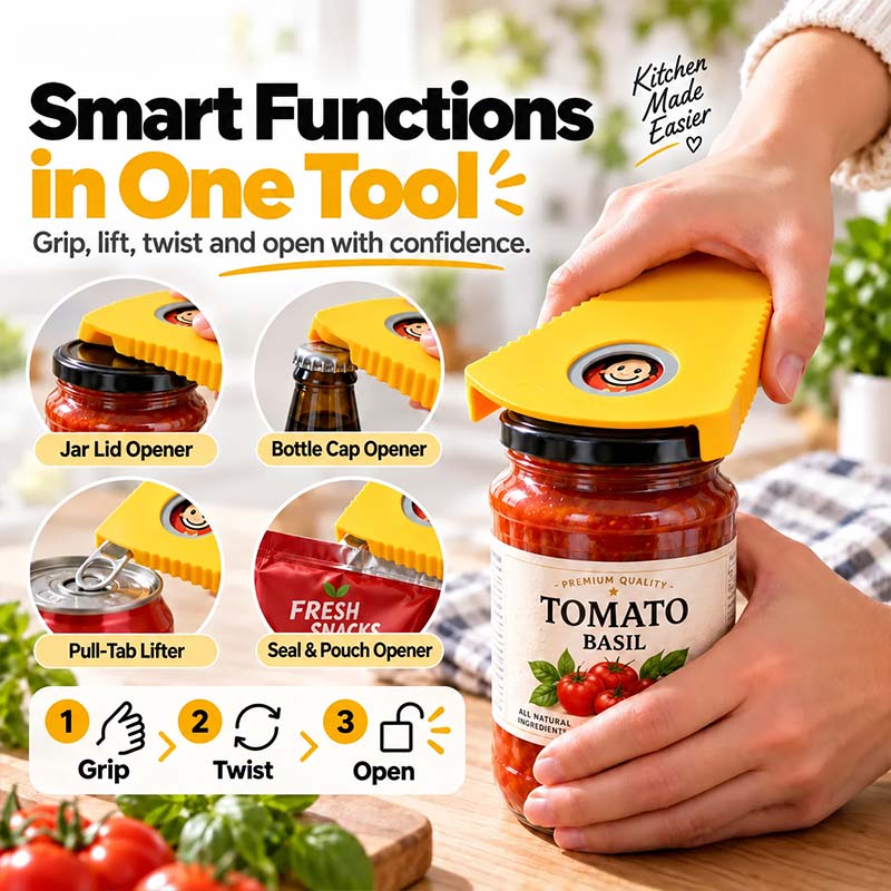 🥳HOT SALE🥳💞50K+ SOLD! Multi-Opener! Opens 6 lid types, non-slip & easy grip. Effortless opening – grab yours! ✅