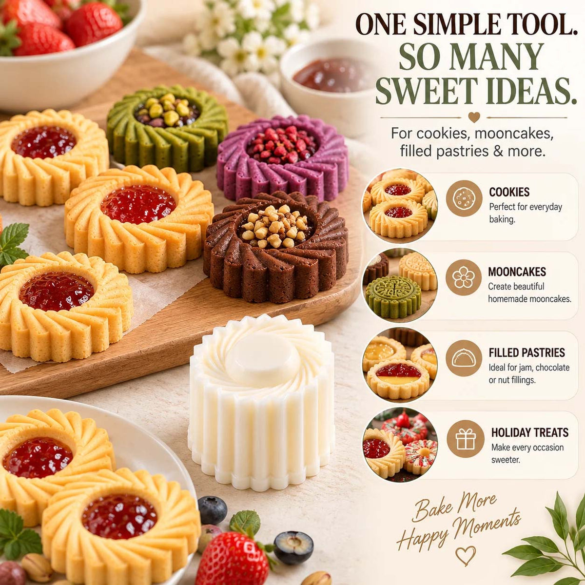 Creative Double-Ended Pastry Mold-2-in-1 Mooncake Cookie Press (OFFER)