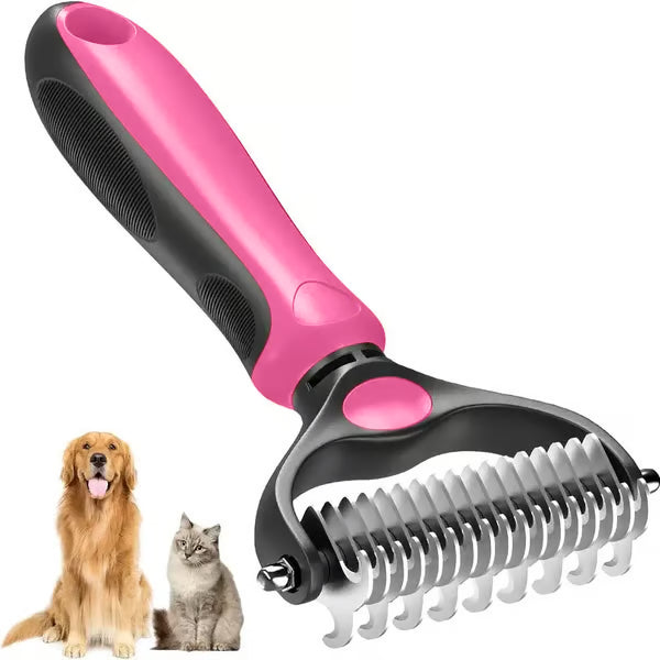 2-in-1 Pet Dematting & Deshedding Brush