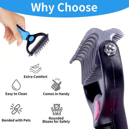 2-in-1 Pet Dematting & Deshedding Brush