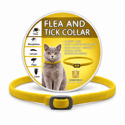 🐾 Natural Essential Oil Pet Pest Repellent Collar 🦟Safe Flea & Tick Protection for Dogs & Cats 💚