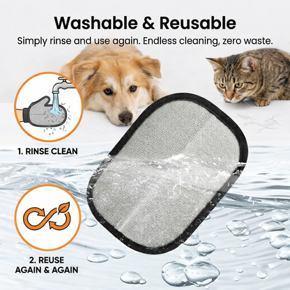Reusable Pet Hair Remover Glove for Couch, Clothes & Car