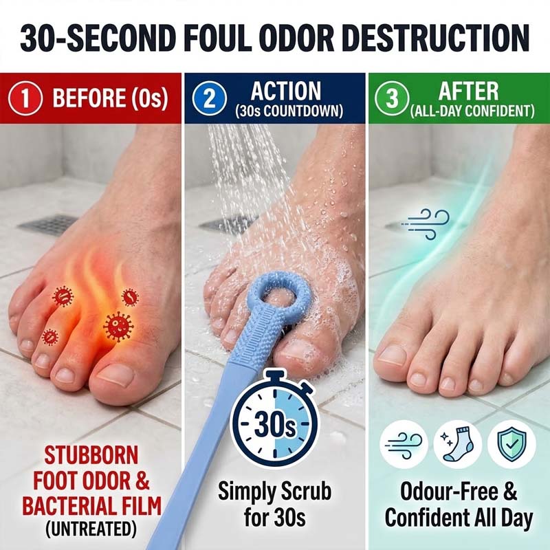 🔥No-Bend Long-Handle Foot Scrubber for Easy Shower Care