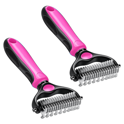 2-in-1 Pet Dematting & Deshedding Brush