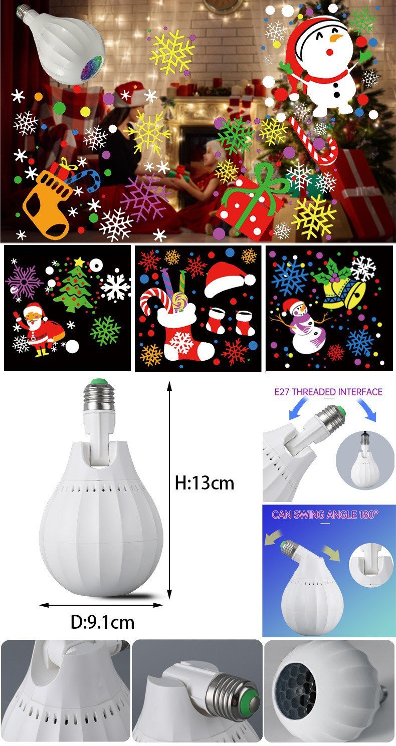 🎄HOT SALE 46% OFF💡Rotating Christmas Projector — Bulb Turn Your Room Into A Christmas Wonderland In 1 Sec! 🎅