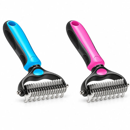 2-in-1 Pet Dematting & Deshedding Brush