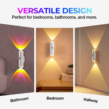 Smart RGB Motion Sensor Wall Light – Magnetic & Rechargeable Atmosphere Lamp